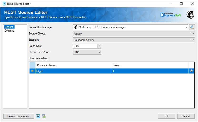SSIS Mailchimp REST Source